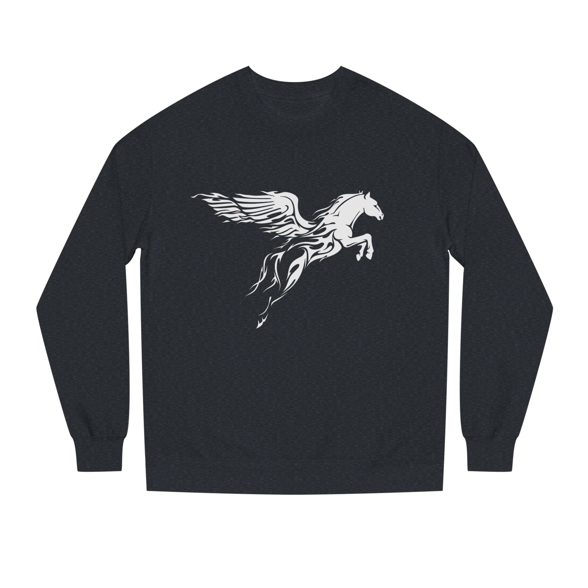 Pegasus Crewneck Sweatshirt — Subtle Winged Horse Graphic