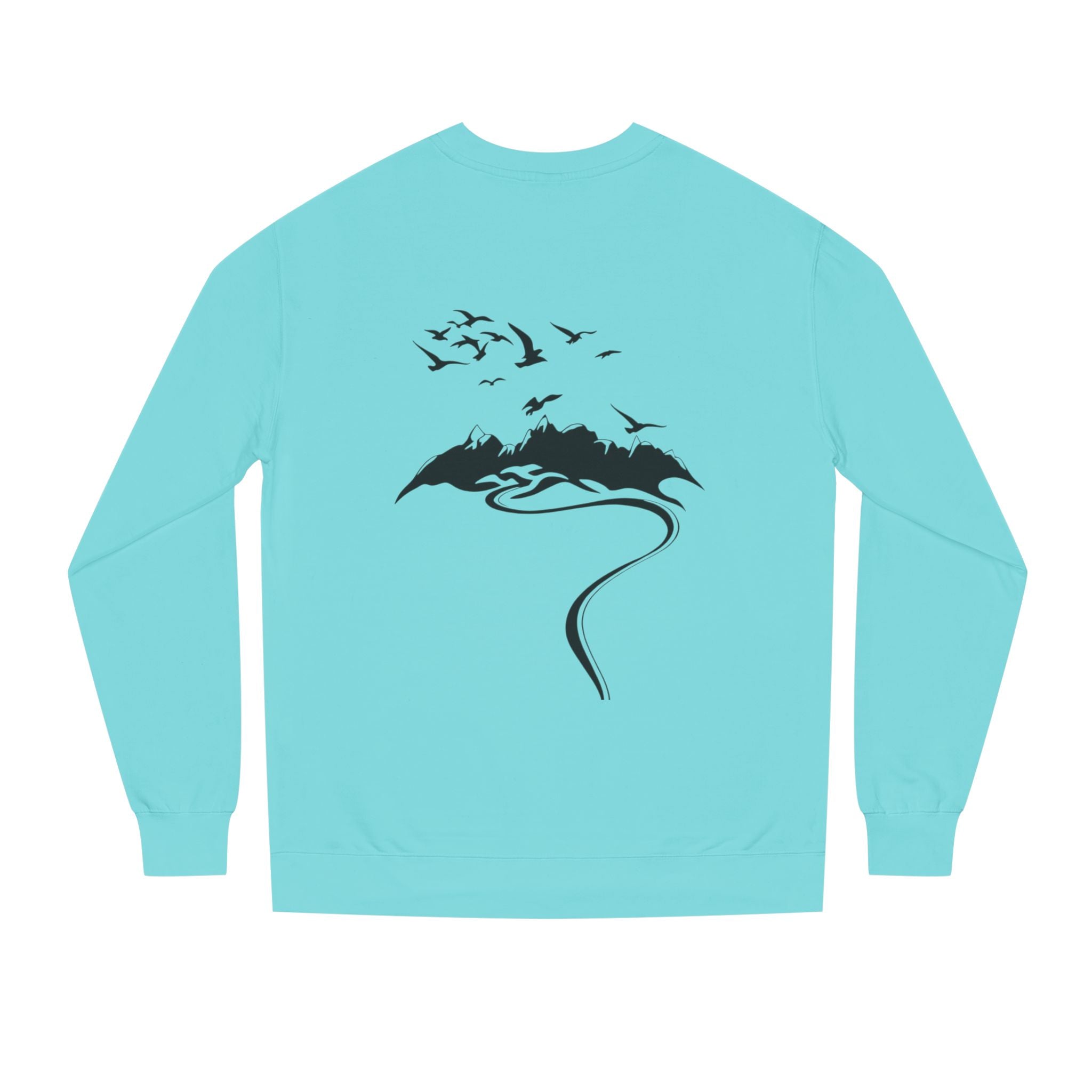 Scripture Crewneck Sweatshirt — Isaiah 40:31 / Zechariah 4:7 Mountain & Birds Design