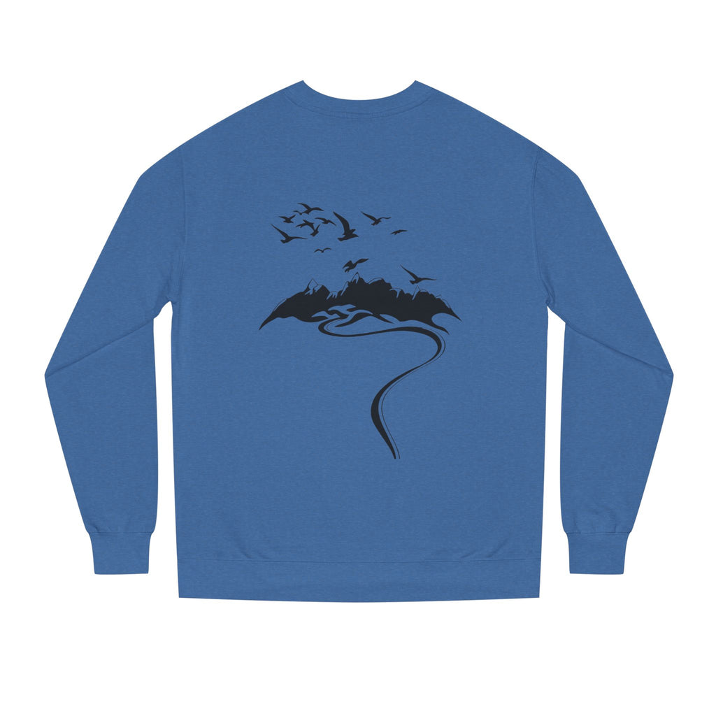 Scripture Crewneck Sweatshirt — Isaiah 40:31 / Zechariah 4:7 Mountain & Birds Design