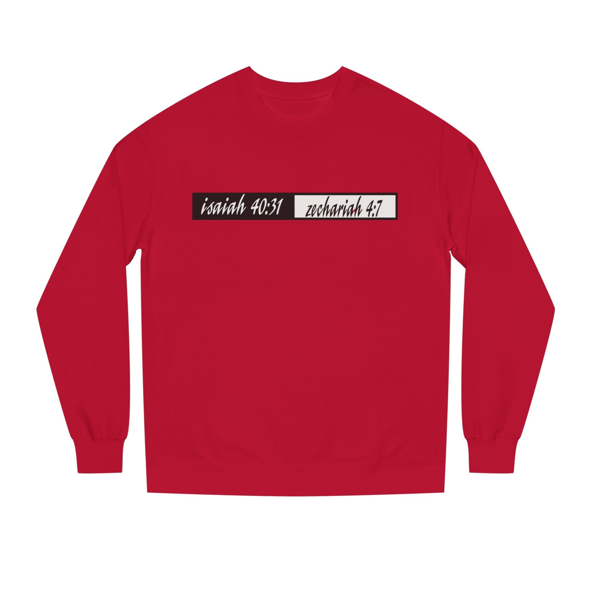 Scripture Crewneck Sweatshirt — Isaiah 40:31 / Zechariah 4:7 Mountain & Birds Design