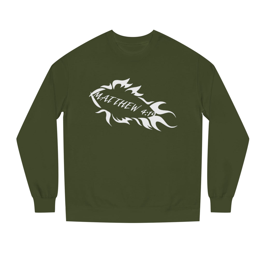 Fish Outline Crewneck Sweatshirt — Minimal Angler Graphic