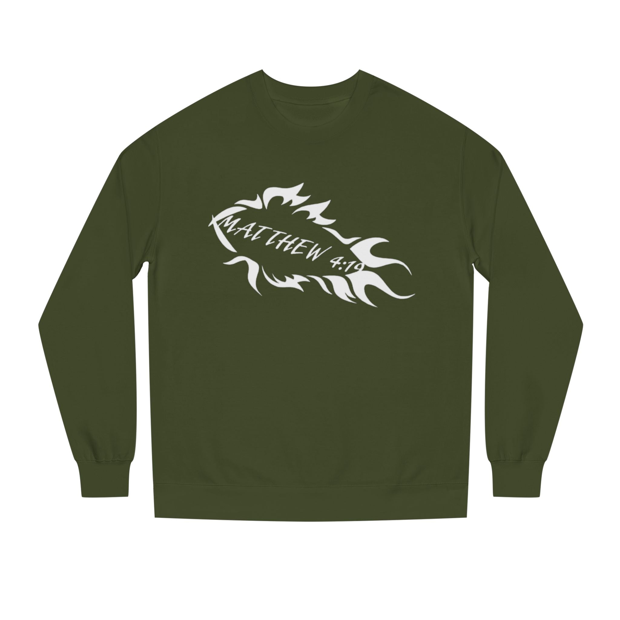 Fish Outline Crewneck Sweatshirt — Minimal Angler Graphic