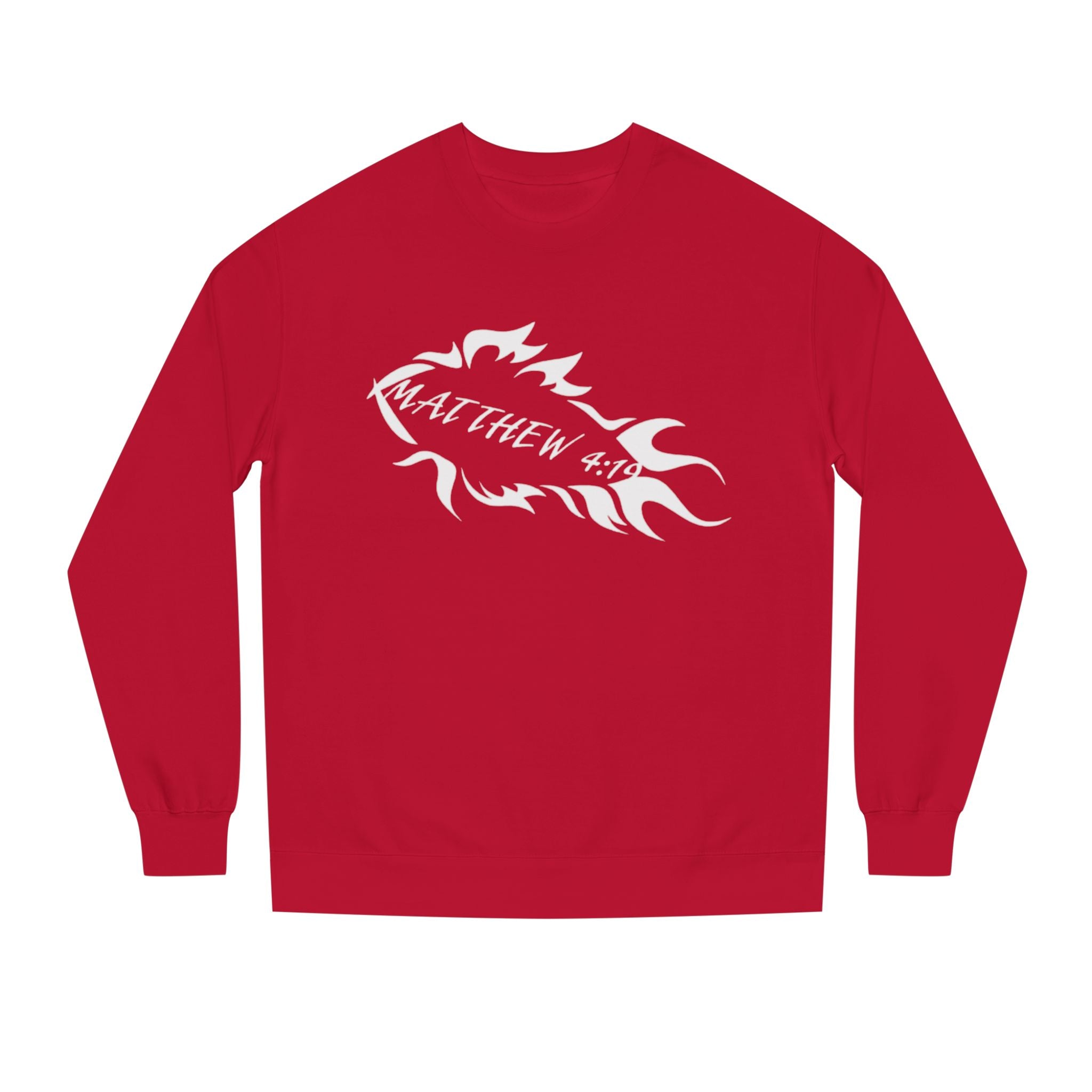 Fish Outline Crewneck Sweatshirt — Minimal Angler Graphic