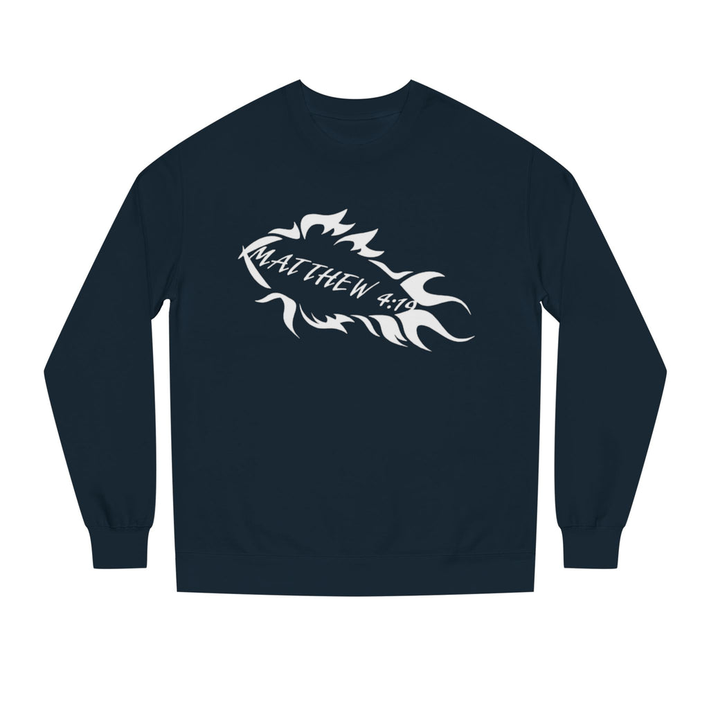 Fish Outline Crewneck Sweatshirt — Minimal Angler Graphic