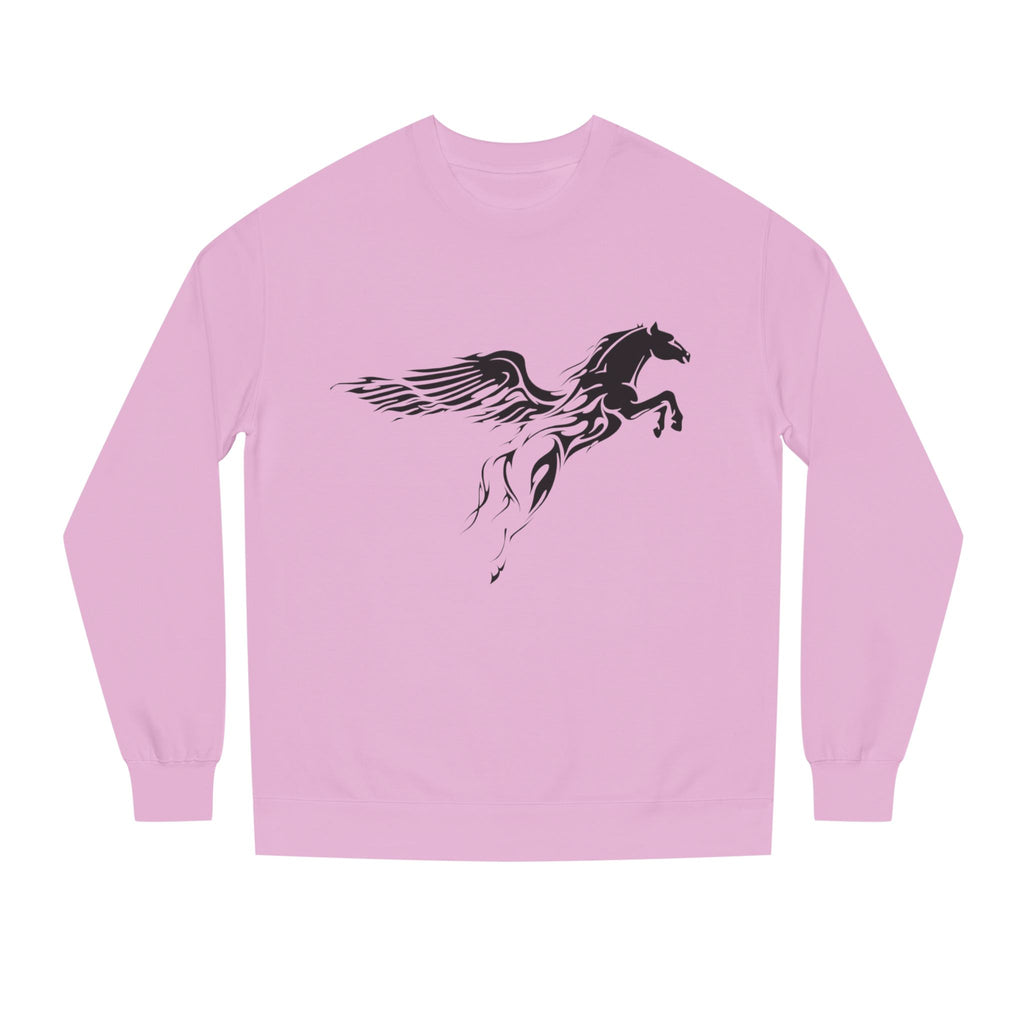 Pegasus Winged Horse Crewneck Sweatshirt — Script Quote Back Design
