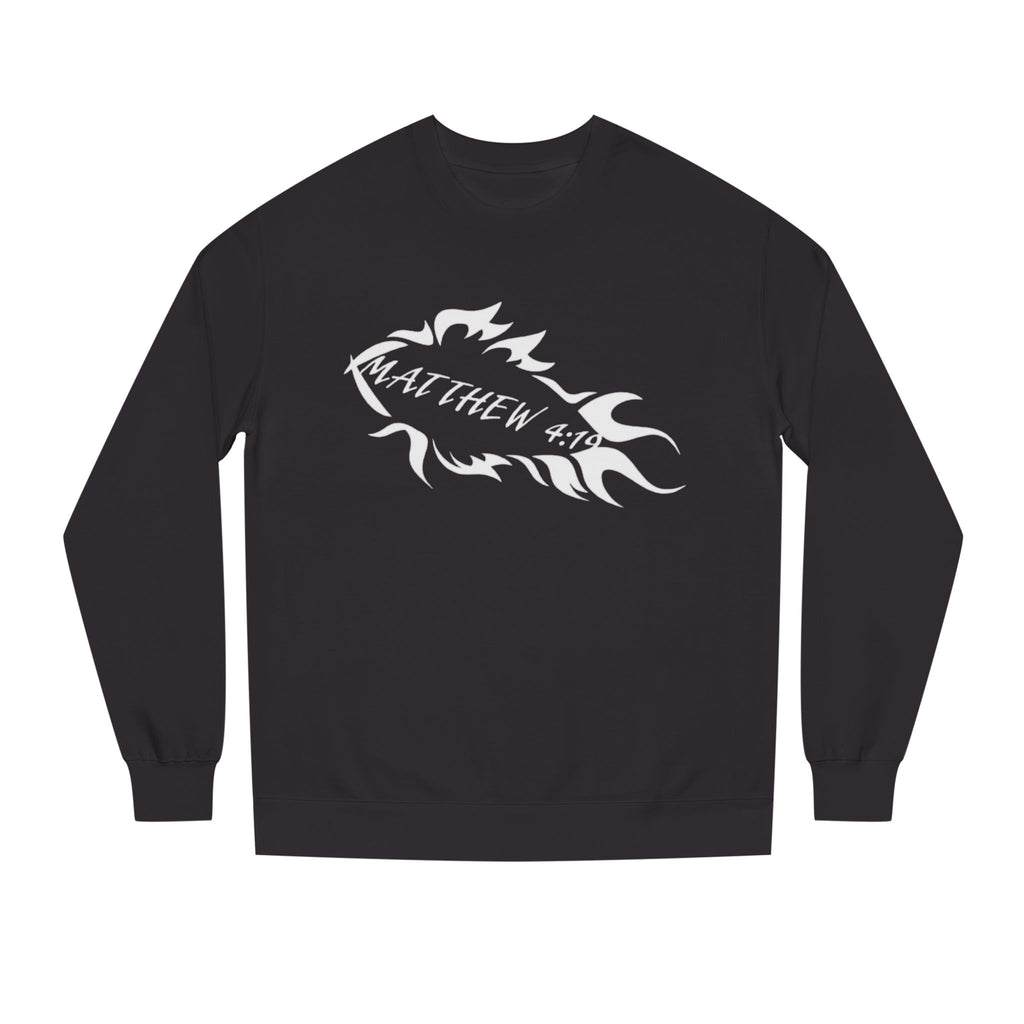 Fish Outline Crewneck Sweatshirt — Minimal Angler Graphic