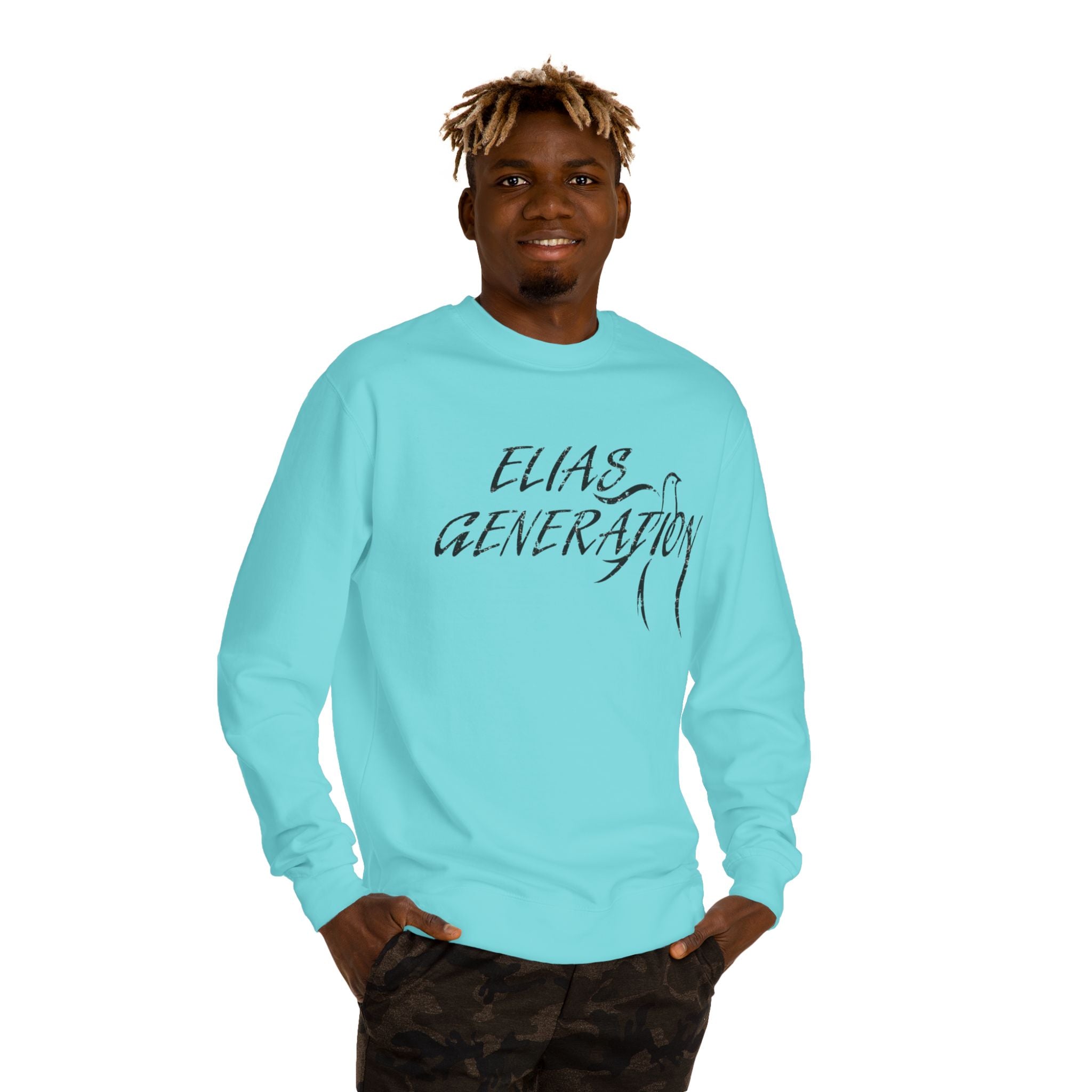 Elias Generation Crewneck Sweatshirt — Script Logo Casual Pullover