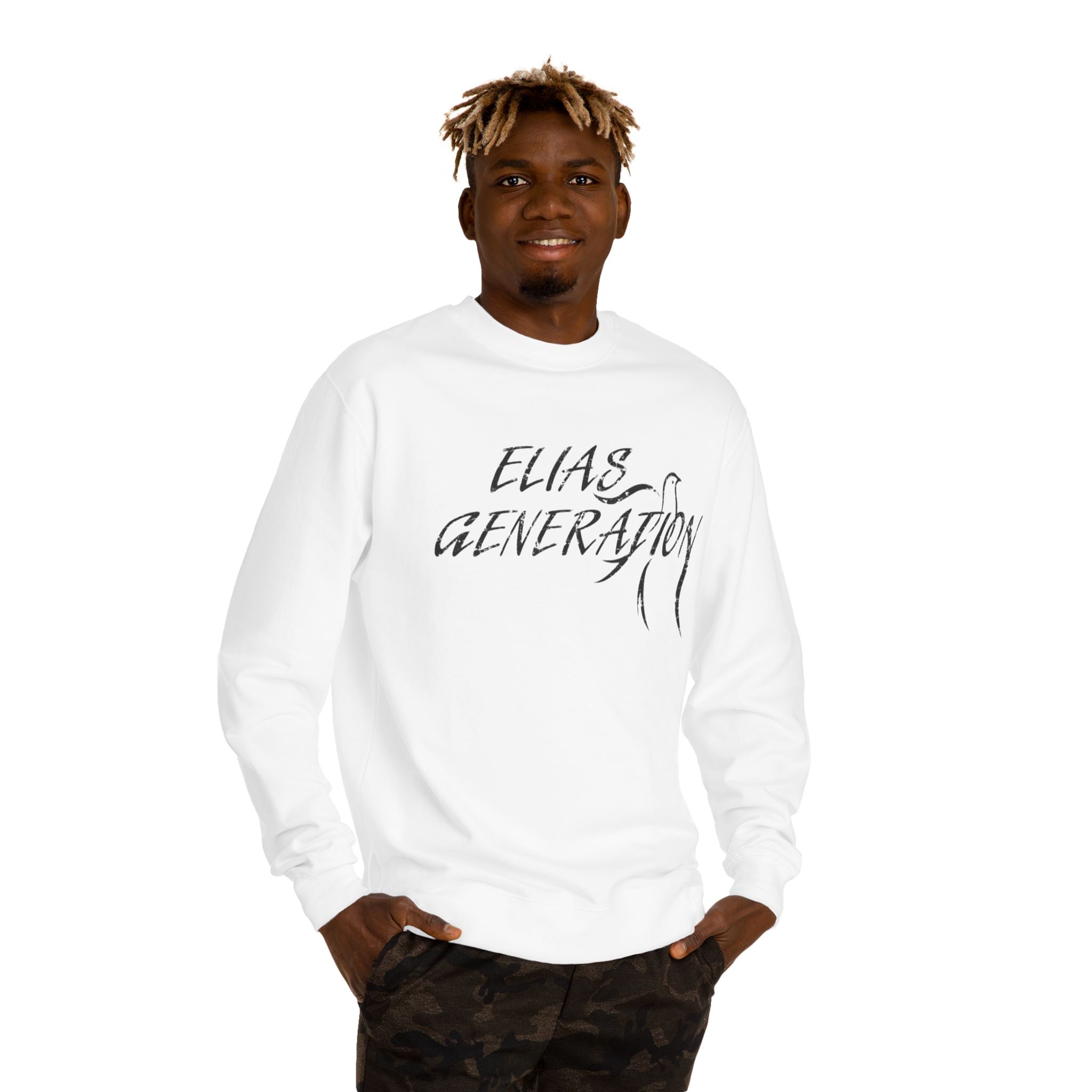 Elias Generation Crewneck Sweatshirt — Script Logo Casual Pullover