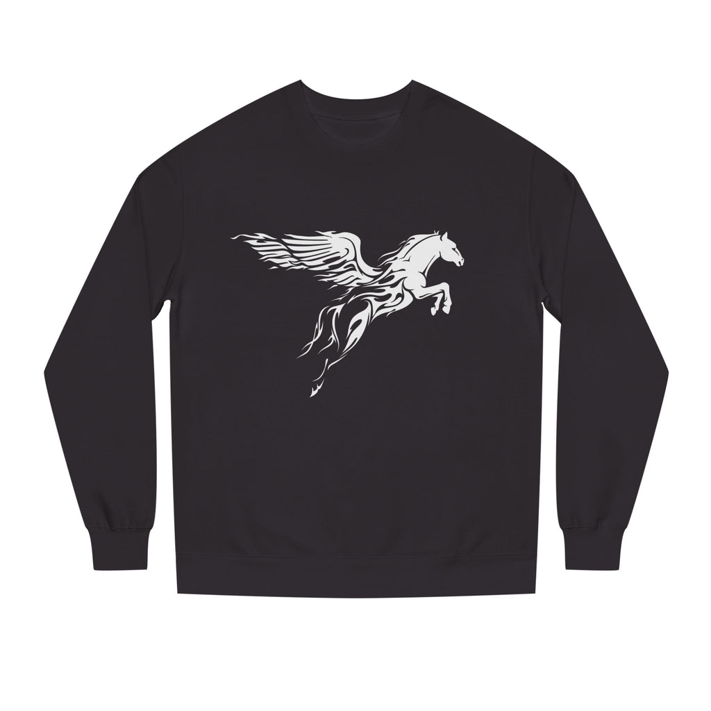 Pegasus Crewneck Sweatshirt — Subtle Winged Horse Graphic