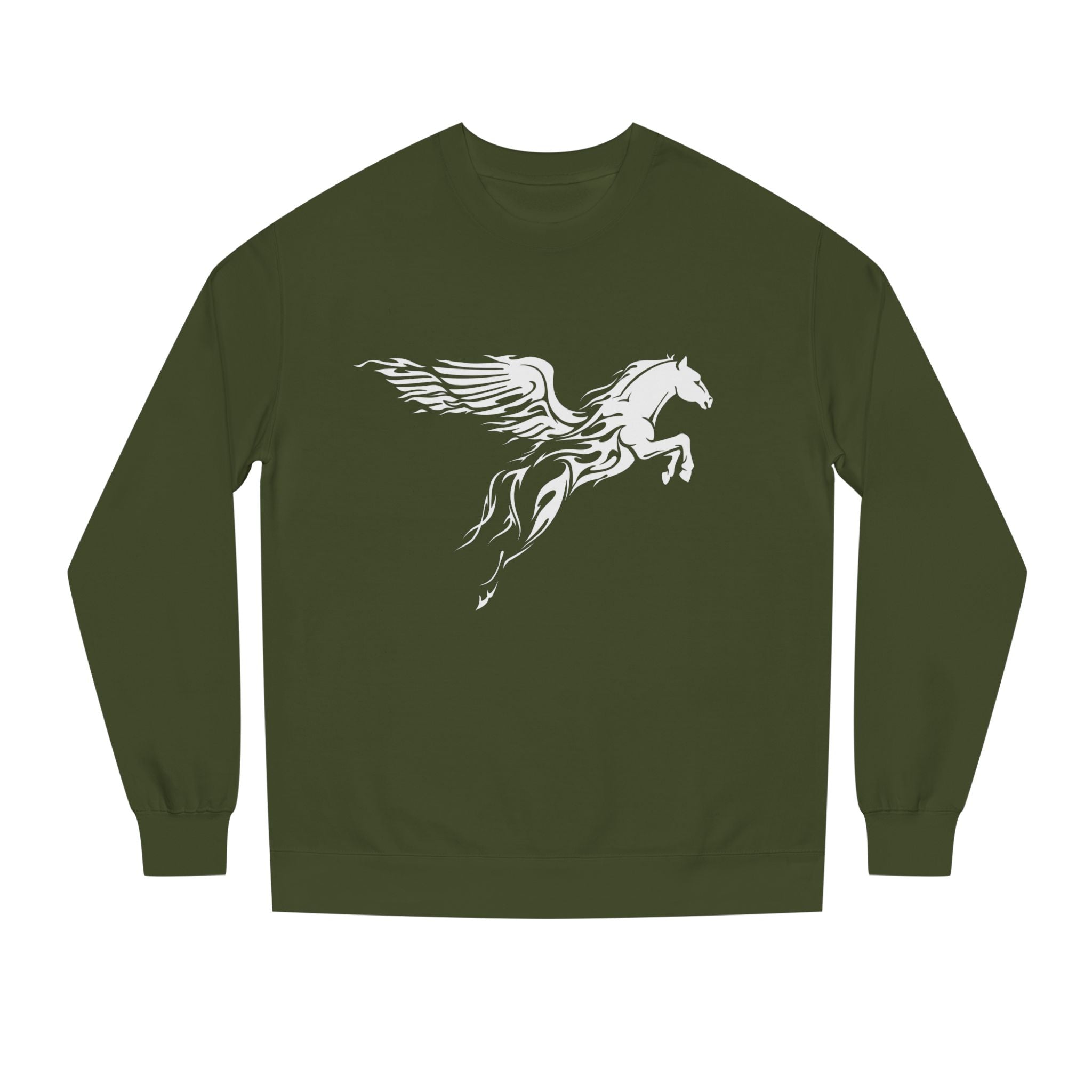 Pegasus Crewneck Sweatshirt — Subtle Winged Horse Graphic