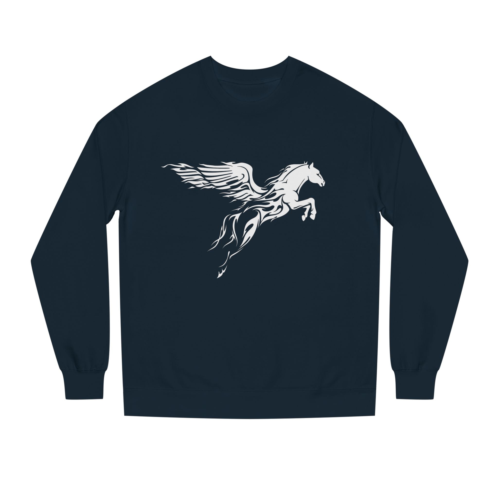 Pegasus Crewneck Sweatshirt — Subtle Winged Horse Graphic