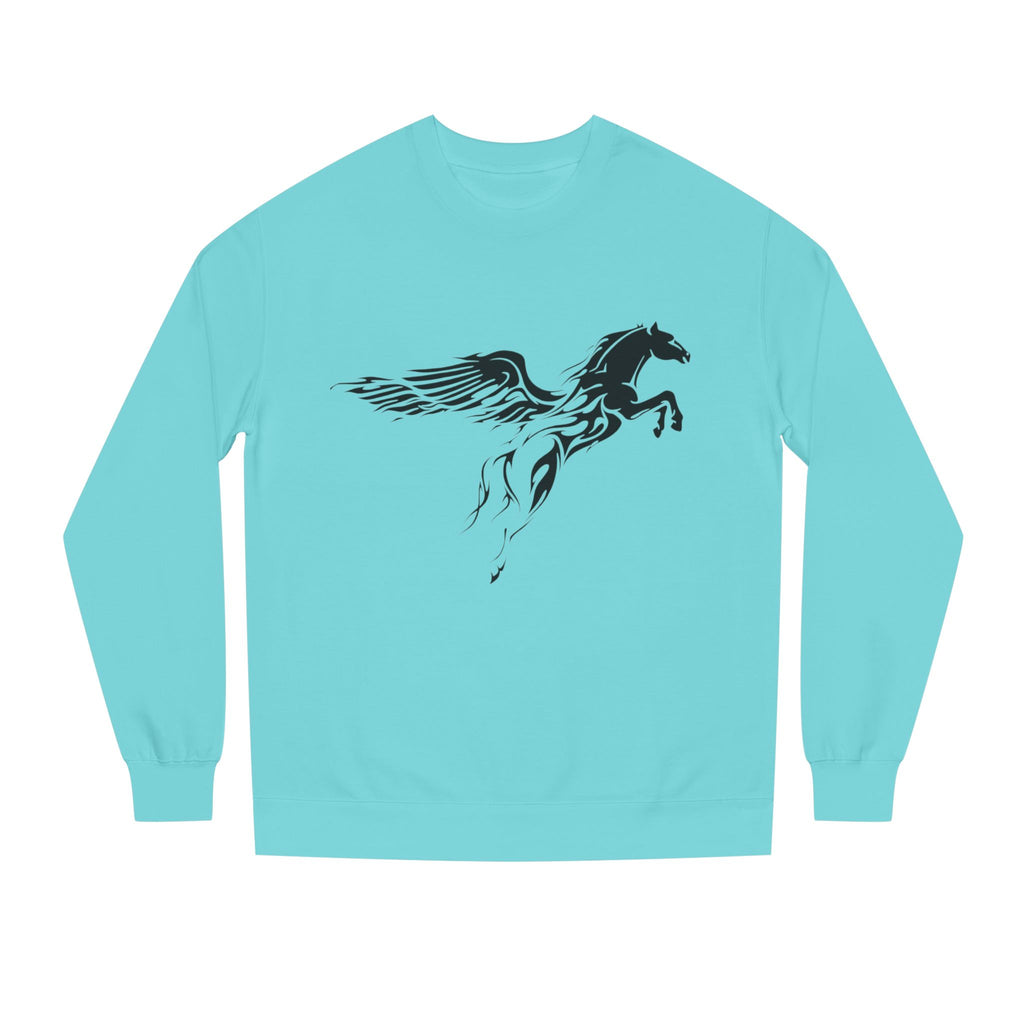 Pegasus Winged Horse Crewneck Sweatshirt — Script Quote Back Design