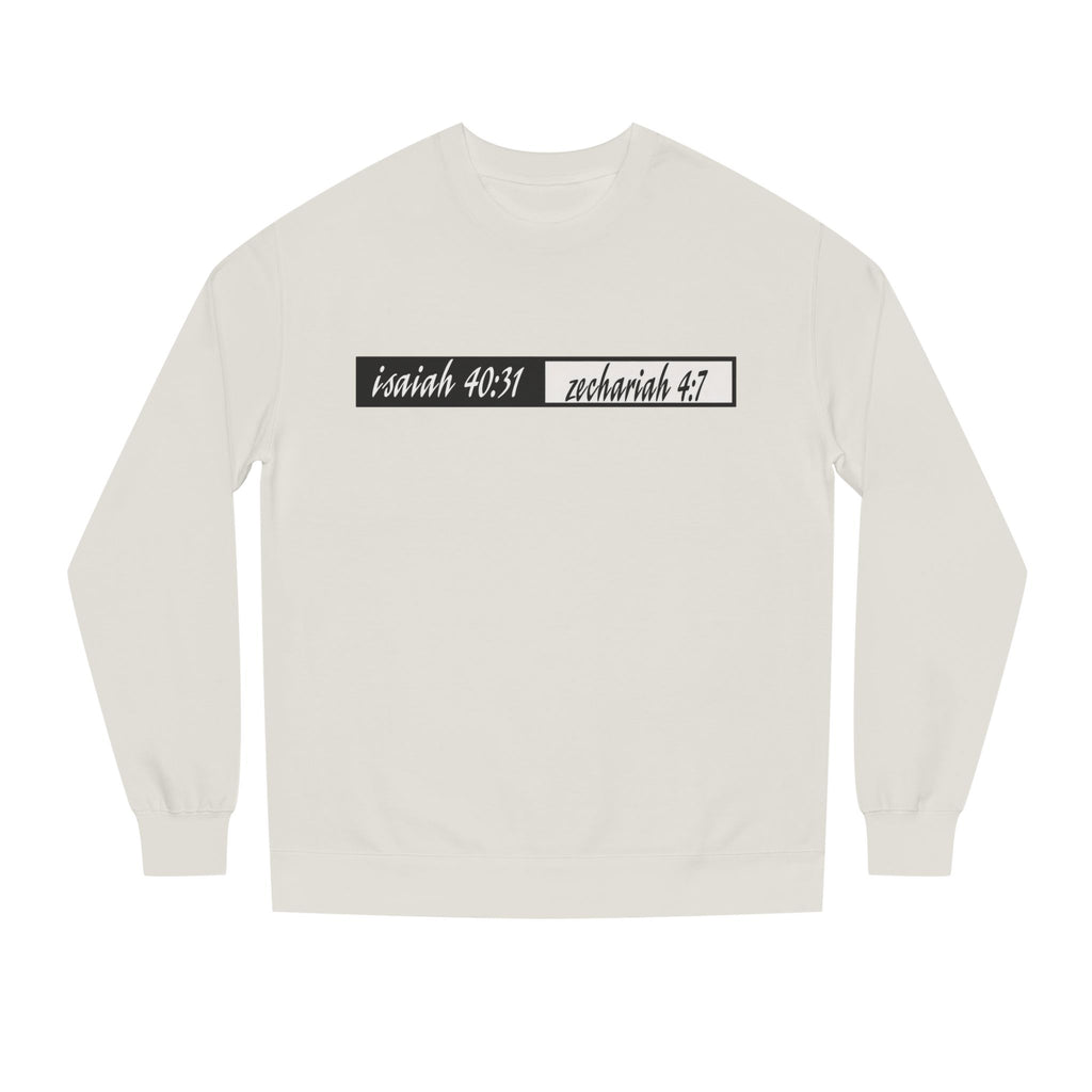 Scripture Crewneck Sweatshirt — Isaiah 40:31 / Zechariah 4:7 Mountain & Birds Design